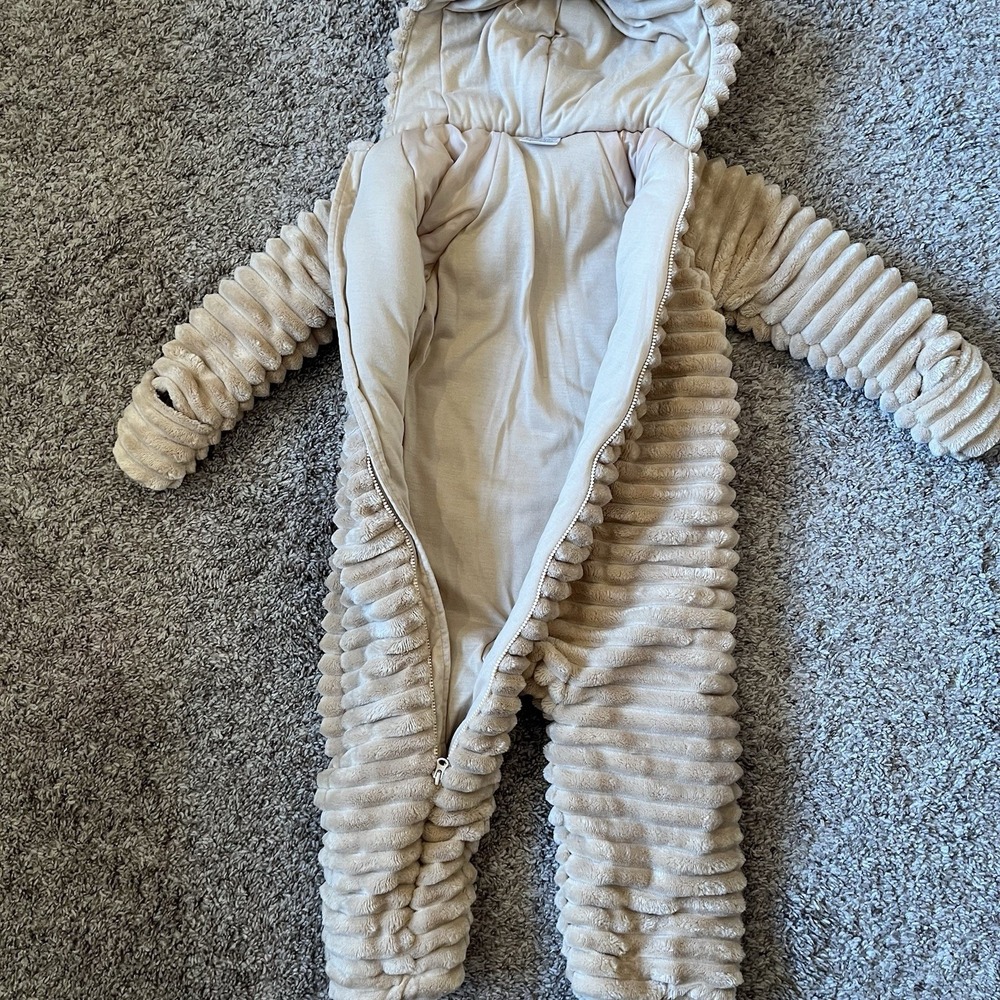 Koala Baby Pram Suit Plush Hooded Fleece Jumper Bunting Brown Lion 18-24 Mo. - Picture 5 of 5
